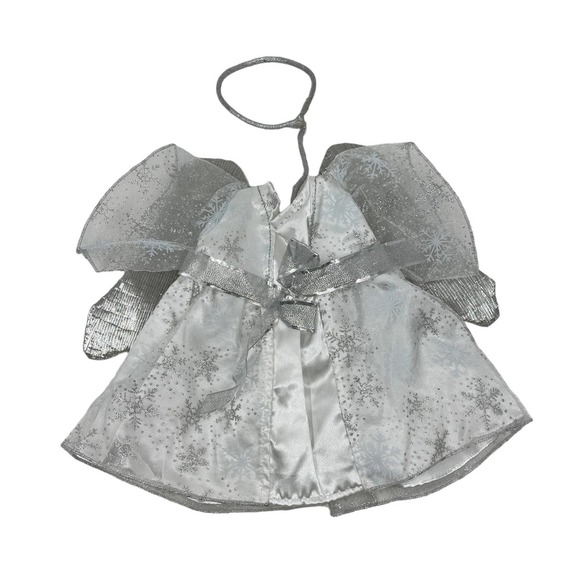 Build A Bear Workshop BABW Silver Angel Dress‎ w/ Halo and Wings Outfit ONLY - Picture 2 of 8